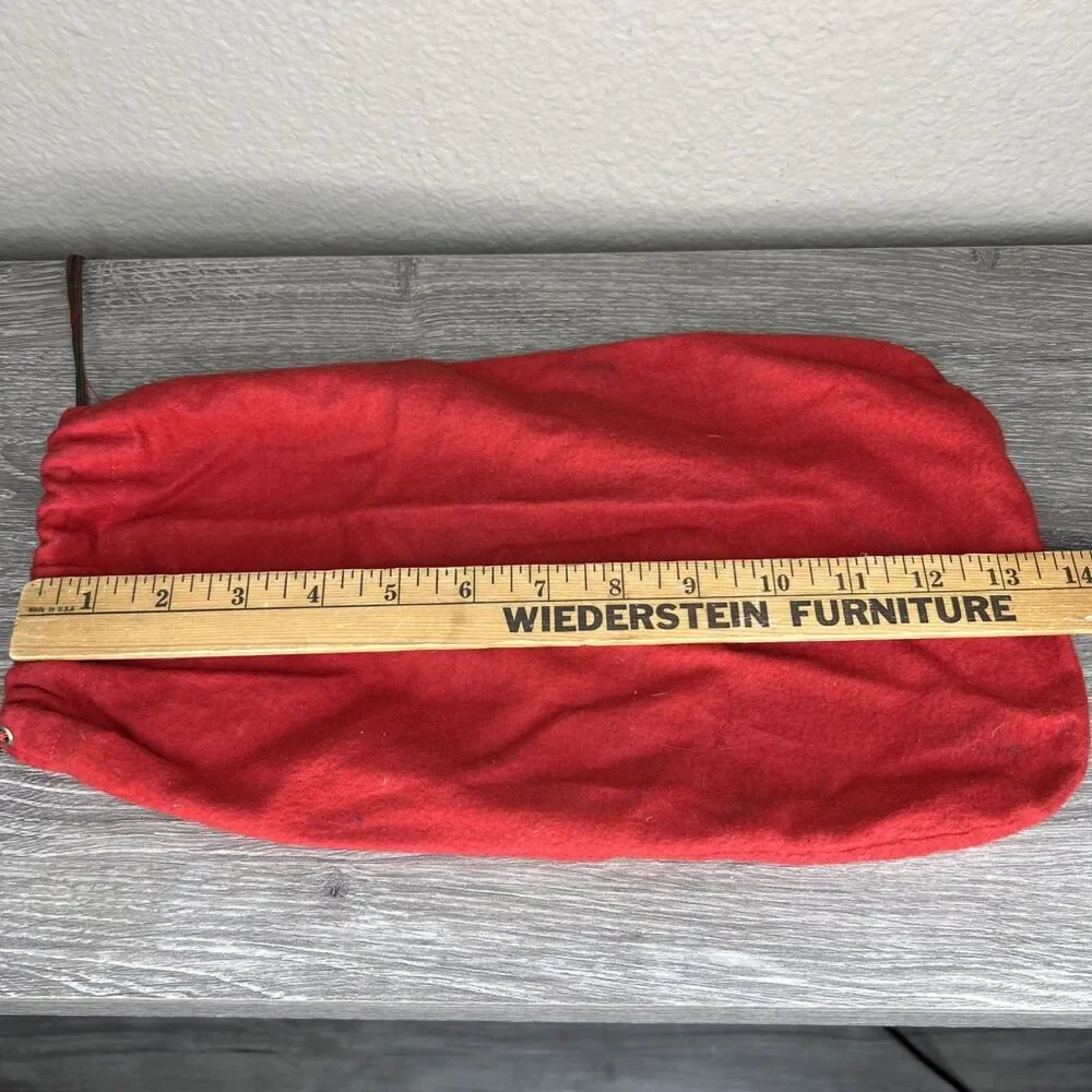Vintage Red Gucci Drawstring Shoe Dust Bag Logo Imprinted Beads